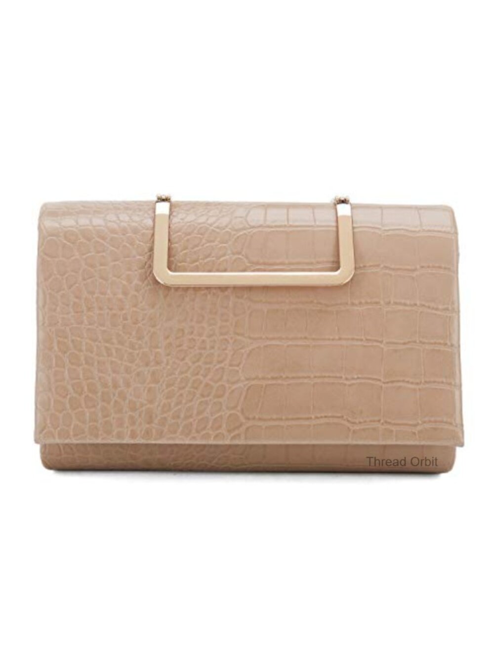 Small Crocodile Print PU Leather Clutch Bag with Chain Strap